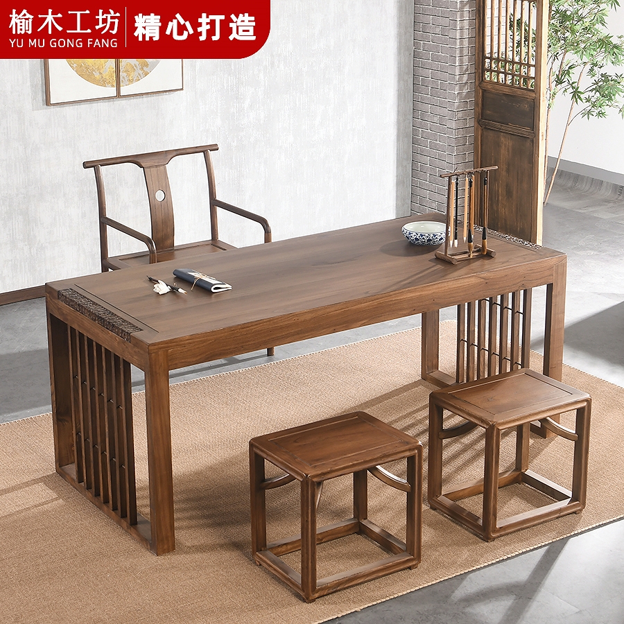 中式实木书桌图片