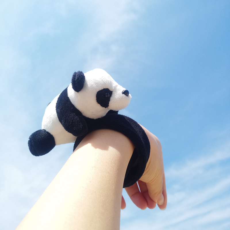 熊猫手腕手环啪啪圈成都动物园基地纪念品毛绒公仔儿童节礼物女生