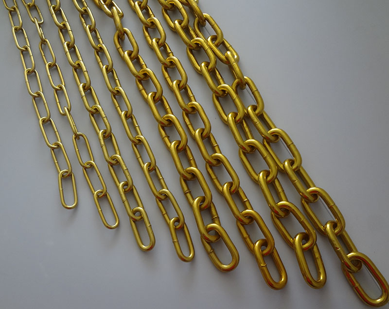 电泳金色吊灯链复古装饰护栏链条铁链中大号金属锁链动漫道具锁链