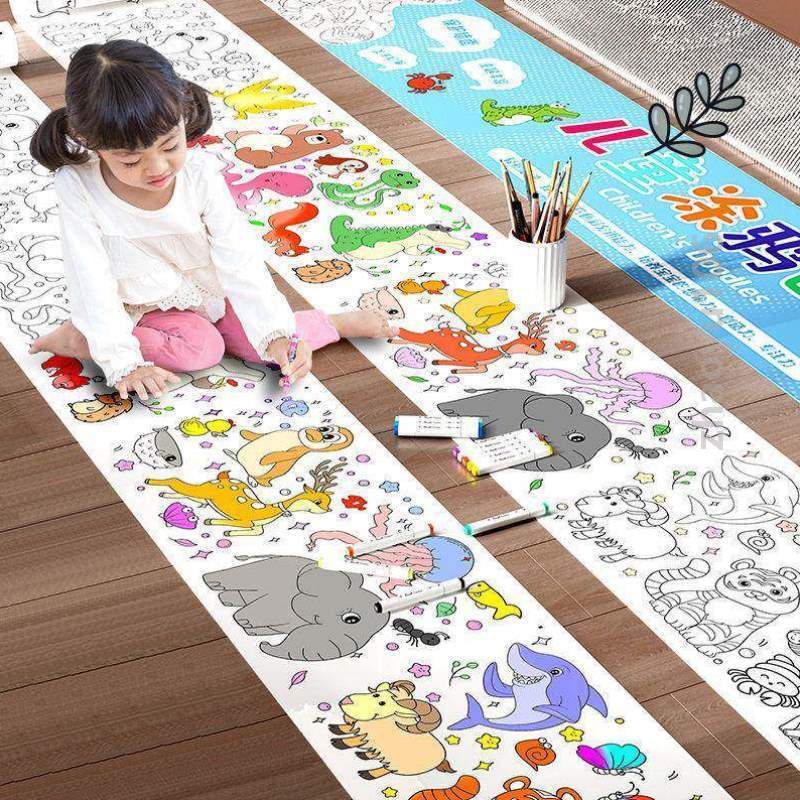 填色在宝宝米可以涂鸦超长绘画10,儿童长卷的地上铺画纸地板公主