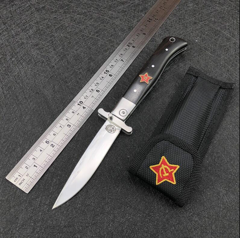 厂家直销俄罗斯联邦高硬度野营户外战术多功能折叠口袋水果刀