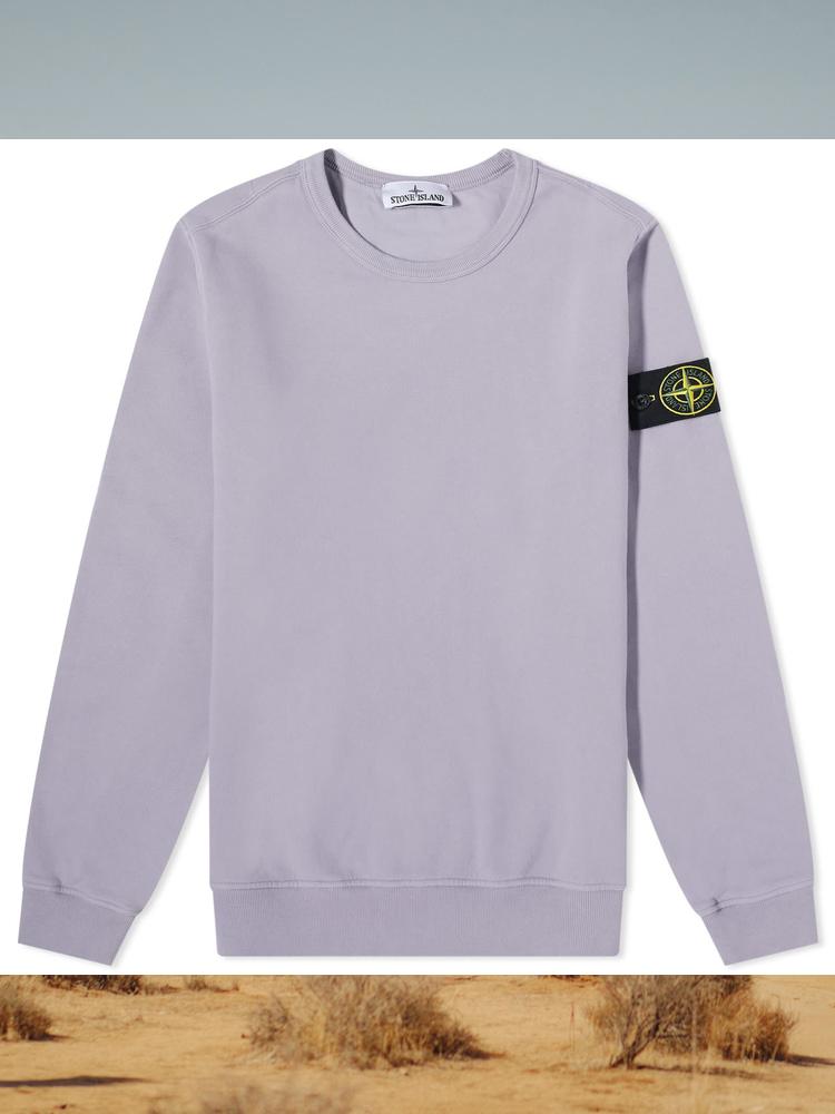 Stone Island Garment舒适流行男子全球购紫色套头运动风卫衣专柜