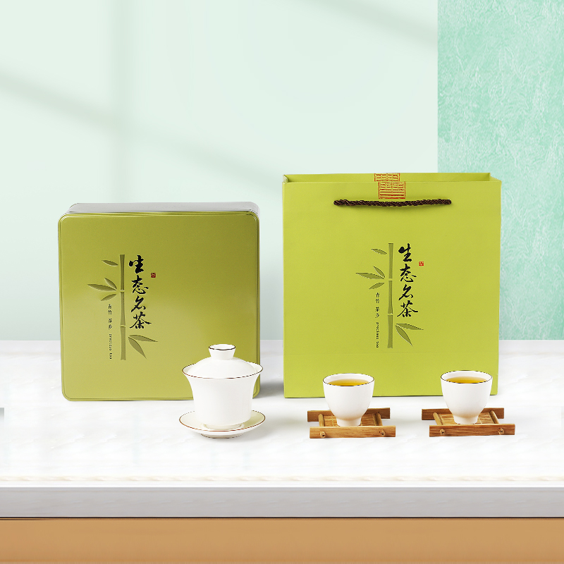 天时包装生态茗茶铁盒简装空礼盒绿茶碧螺春毛尖包装盒简约茶叶盒