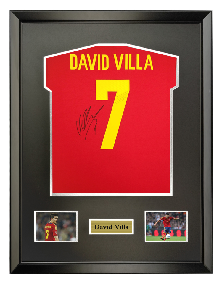 大卫比利亚 2012西班牙队亲笔签名 足球服球衣 裱框含SA证书