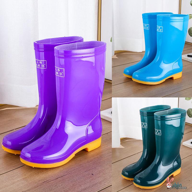 现货速发水田干活坡跟夏季简易夏天下雨天时尚防水鞋雨靴女洋气中