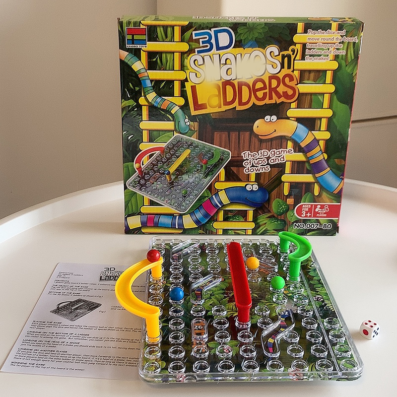 儿童益智趣味棋类亲子游戏 蛇棋飞行棋玩具 亲子互动3D蛇梯棋