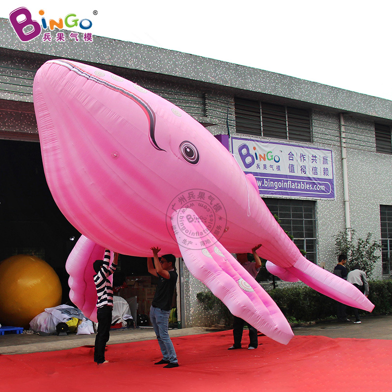 充气粉色鲸鱼气模大白鲨海豚海洋生物主题公园商场装饰卡通美陈