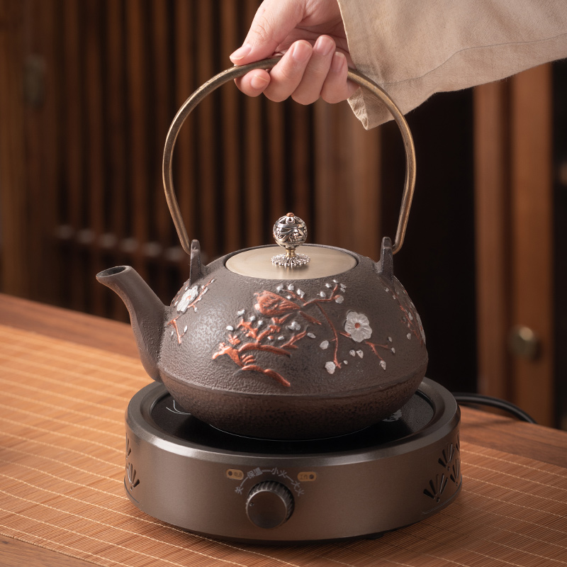 日式铁壶电陶炉煮茶器家用铸铁壶罐罐茶煮茶壶烧水套装煮茶炉围炉