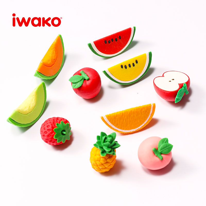 日本IWAKO岩泽趣味橡皮擦学生卡通水果蔬菜胡萝卜拼装橡皮迷你仿真可擦橡皮儿童奖品创意文具小礼物