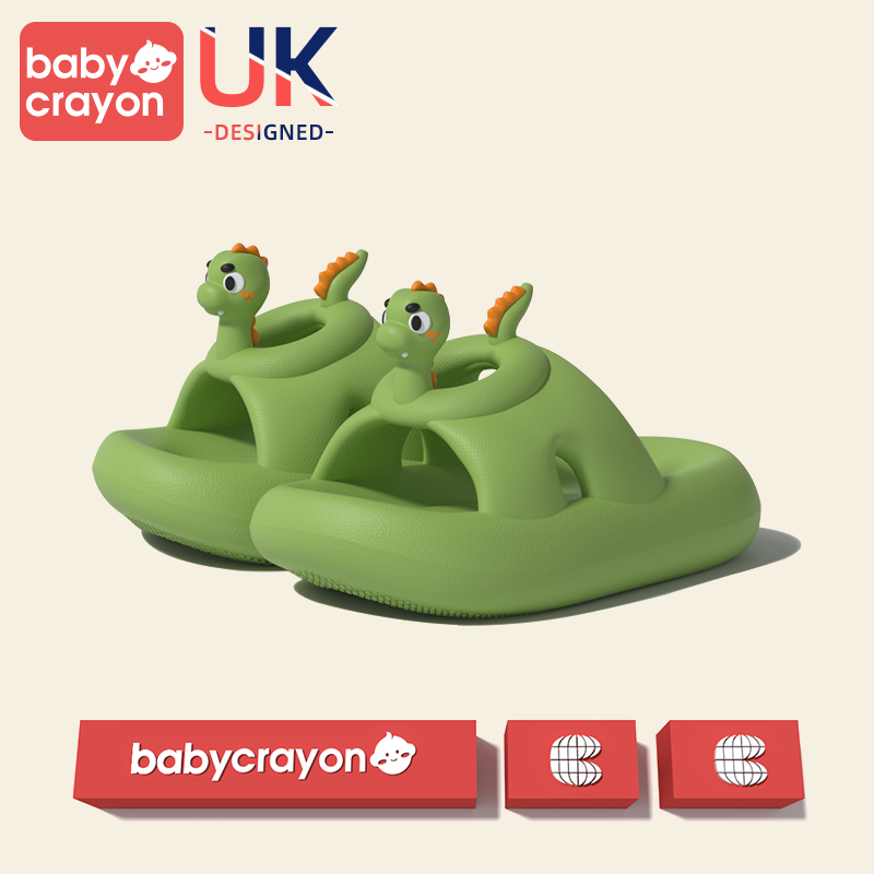 英国babycrayon儿童拖鞋男童恐龙新款夏季中大童凉拖鞋男孩室内