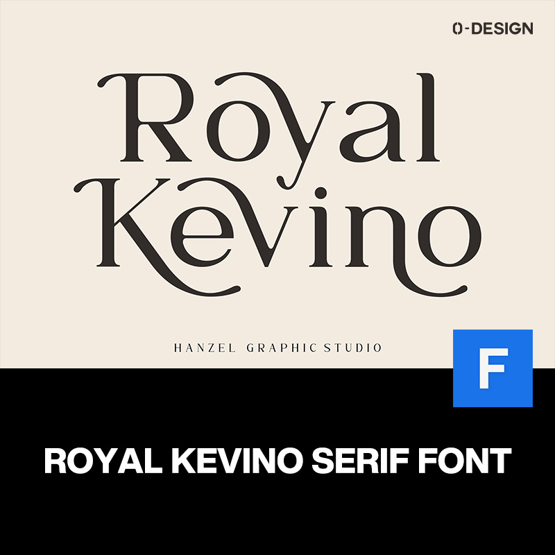 Royal Kevino经典优雅复古美妆婚礼品牌logo杂志排版衬线英文字体