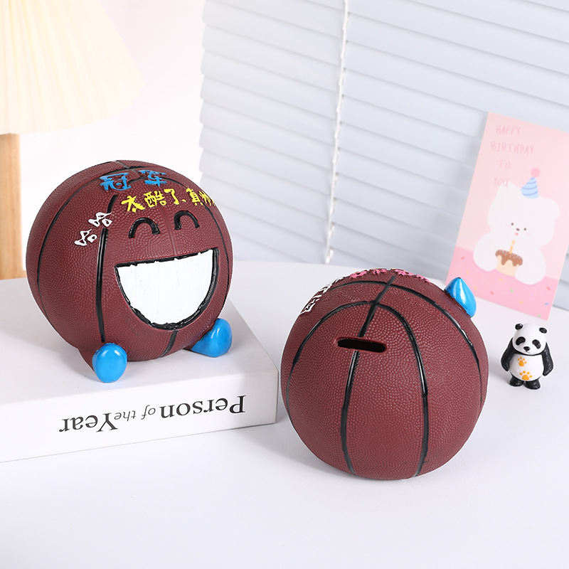 卡通创意搪胶篮球存钱罐送小孩子生日礼物装饰家居桌面摆放装饰品