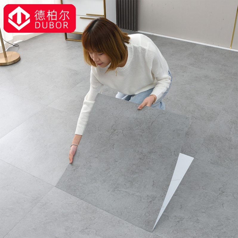 家用PVC石塑地板贴纸自粘防水泥地胶直接铺仿瓷砖加厚耐磨地板革