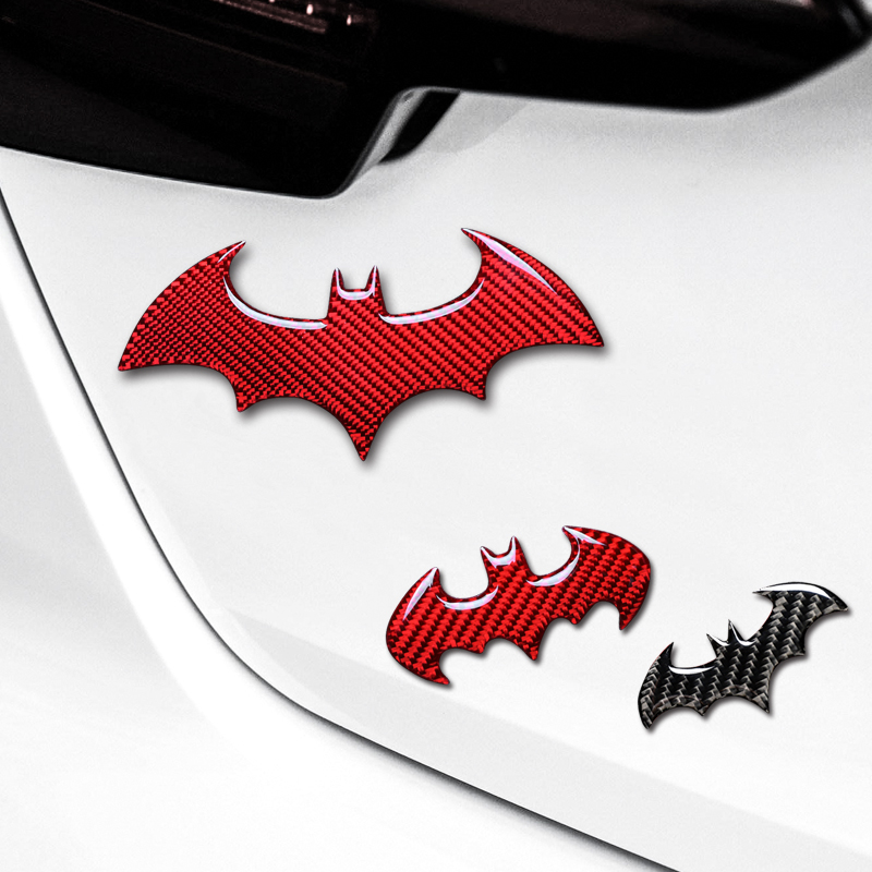 汽车碳纤维蝙蝠车贴车身划痕遮挡个性装饰贴摩托车汽车创意个性贴