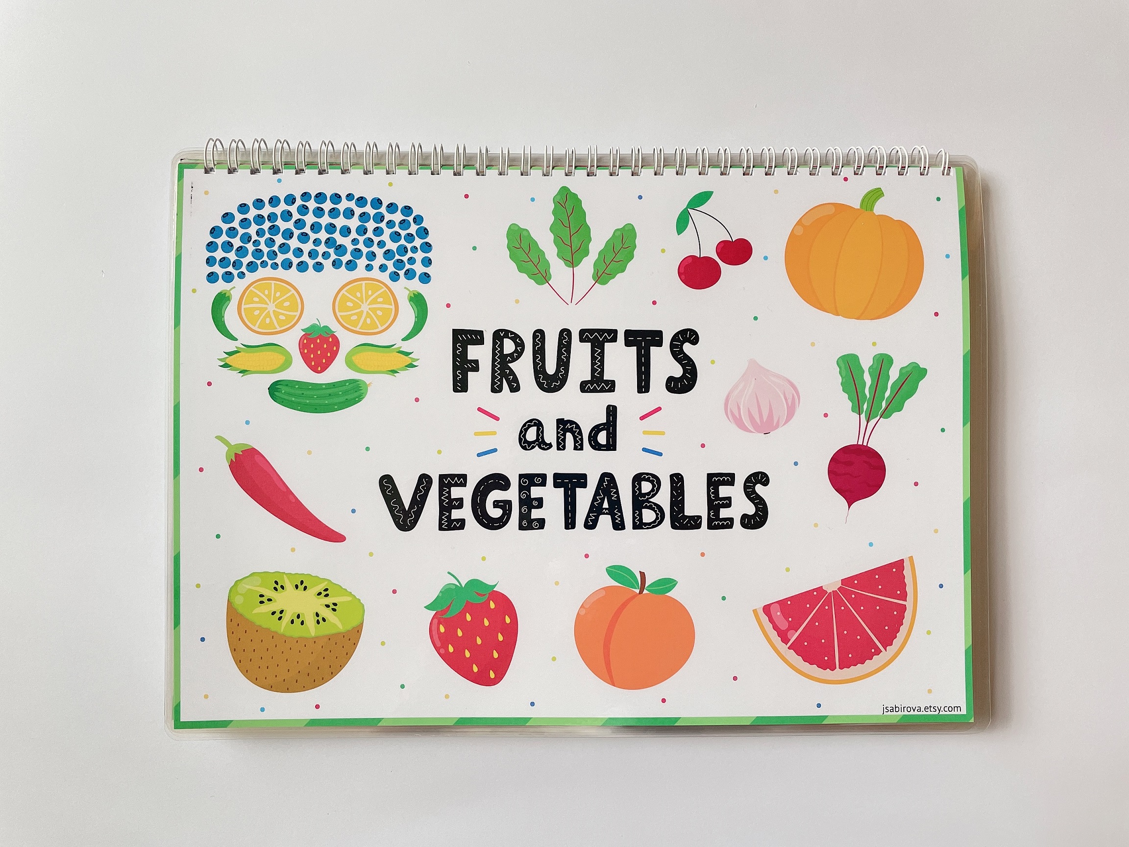 儿童安静书成品英语启蒙益智水果蔬菜认知贴纸书