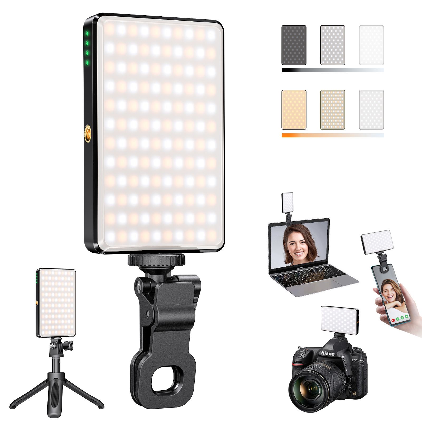 亚马逊便携手机补光灯led桌面平板灯相机拍照视频口袋灯