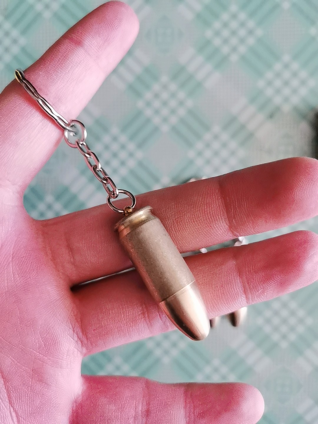 军迷收藏子弹壳钥匙链.45型号原色纯铜钥匙扣实心工艺头真壳挂件