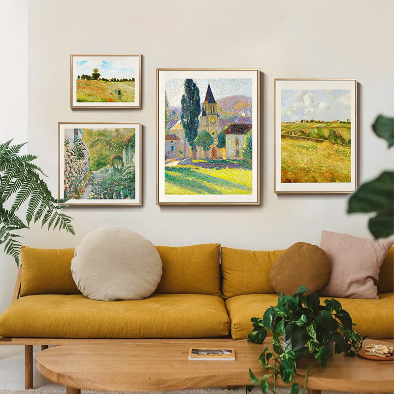 上品印画 亨利马丁房子和树 欧式沙发背景墙客厅挂画装饰画墙壁画