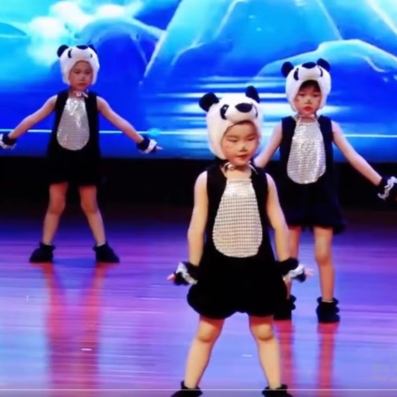 六一儿童动物演出服熊猫表演服幼儿园国宝卡通造型小熊猫舞蹈服装