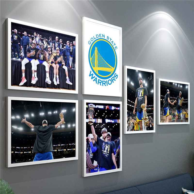库里NBA海报 勇士2022夺冠照片墙汤普森图片詹姆斯装饰画科比挂画