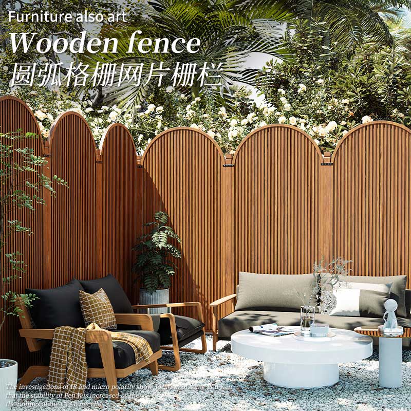 户外庭院防腐实木栅栏围栏花园篱笆围墙装饰室外院子隔断护栏挡板