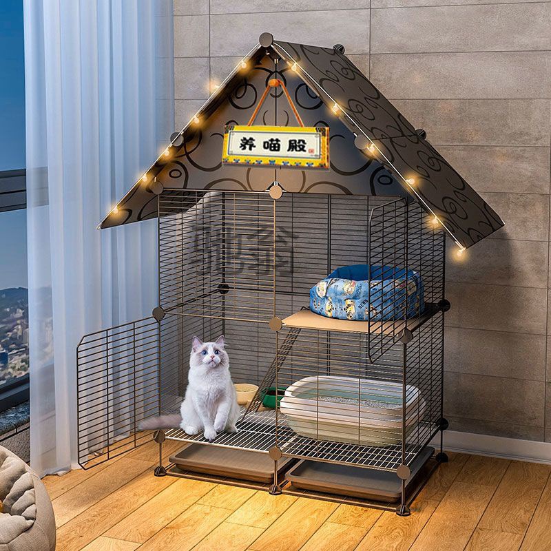 猫笼笼子家用室内超大自由空间公寓小型猫窝两层幼猫猫咪猫屋