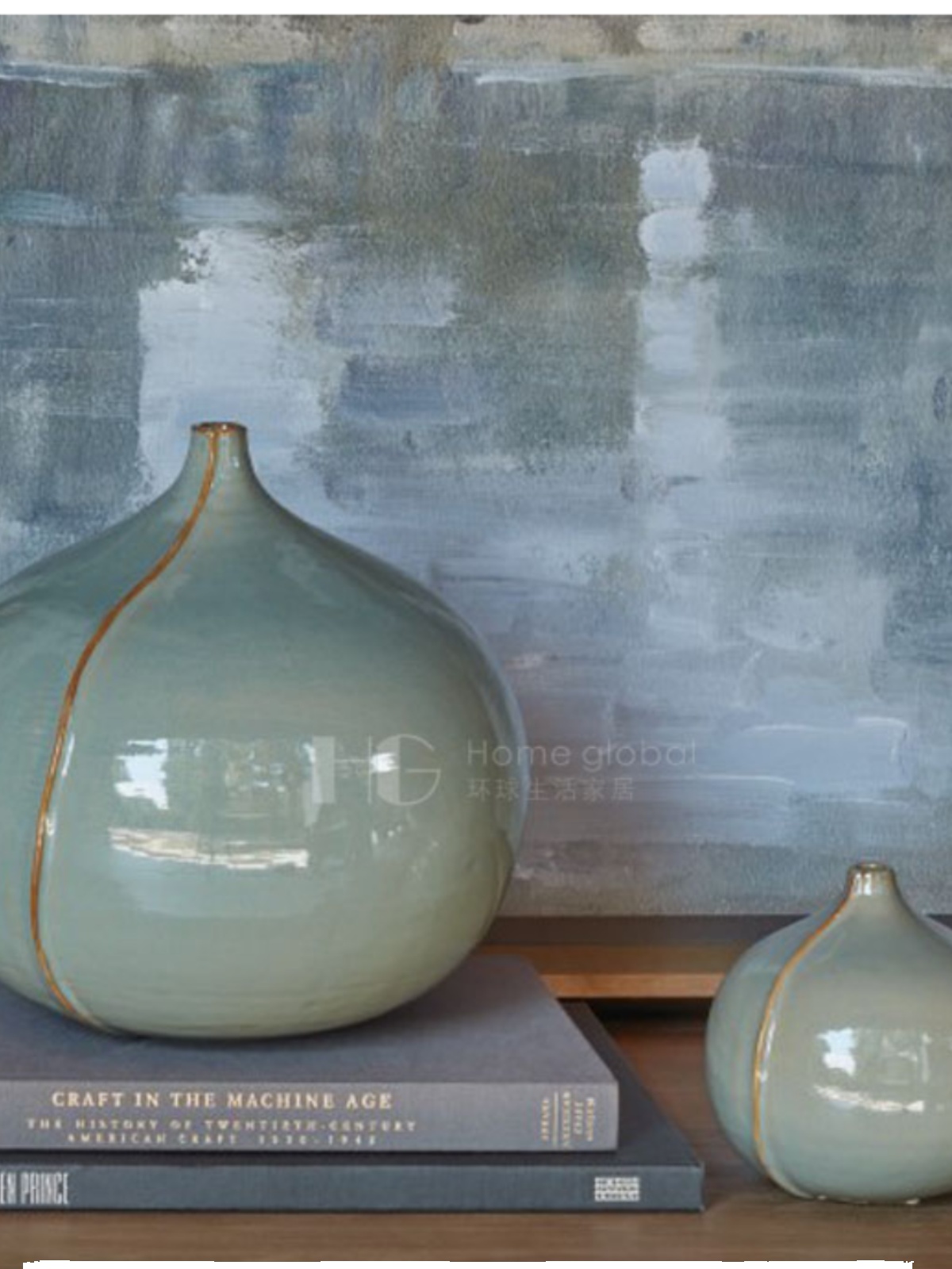 新中式蓝色褶曲陶瓷花瓶酒柜餐桌简约个性插花客厅样板房玄关摆设