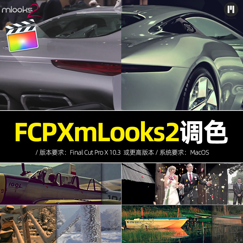 FCPX调色插件 mLooks2视频大片色彩分级调色vlog热门视频素材45组