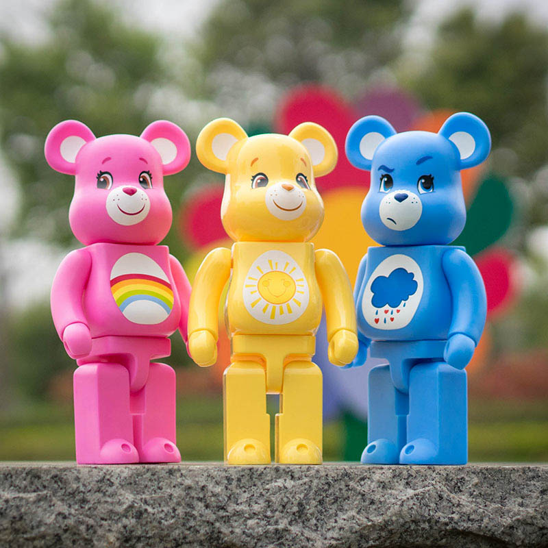 潮玩积木熊400%暴力熊天气主题彩虹熊动漫居家装饰桌面摆件玩具