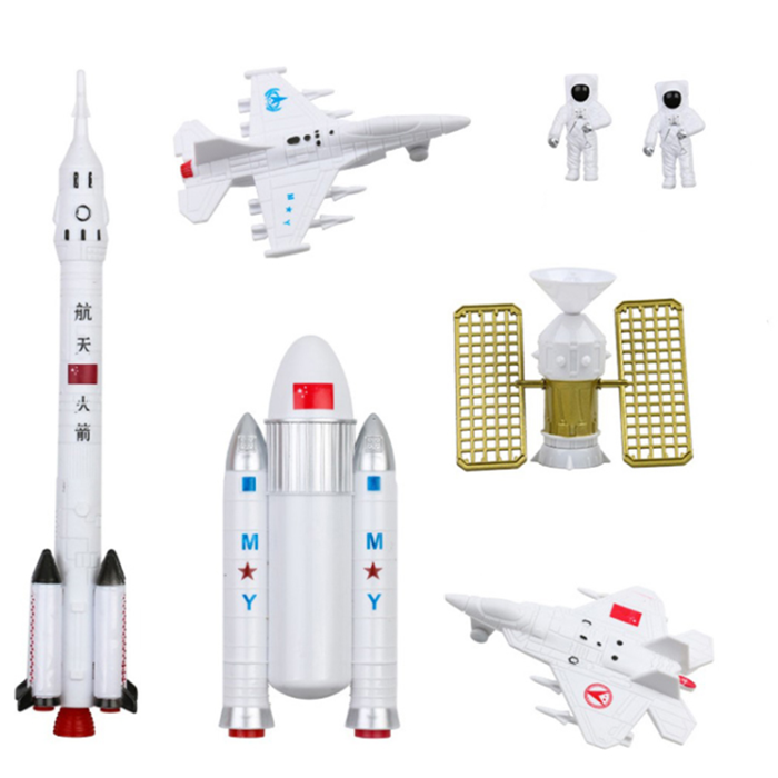航天飞机7件套宇航员星球火箭蛋糕装饰摆件 航空模型探险火箭摆件