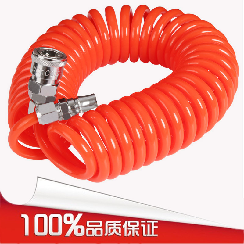 进口PU弹簧管各种型号大小PU气管纯PU管高压气管软管6米带接头
