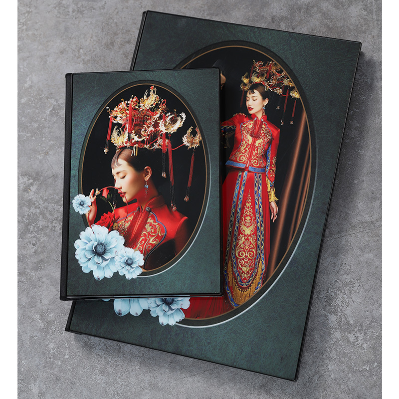 中国古风相册定制影楼古装汉服艺术写真婚纱照精修入册结婚照片书