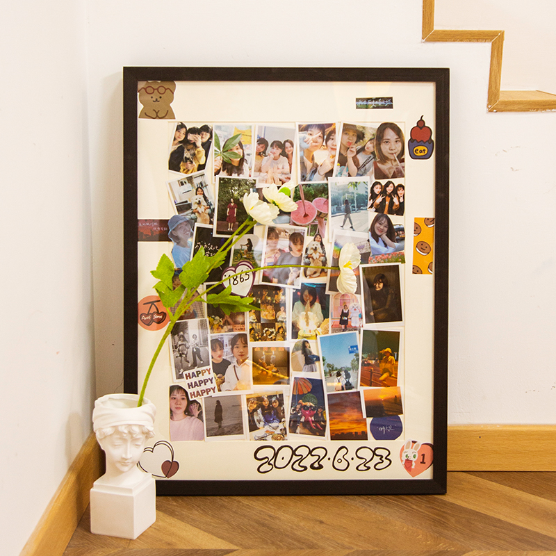 diy情侣相框拍立得定制打印3寸照片送朋友对象生日纪念日礼物画框