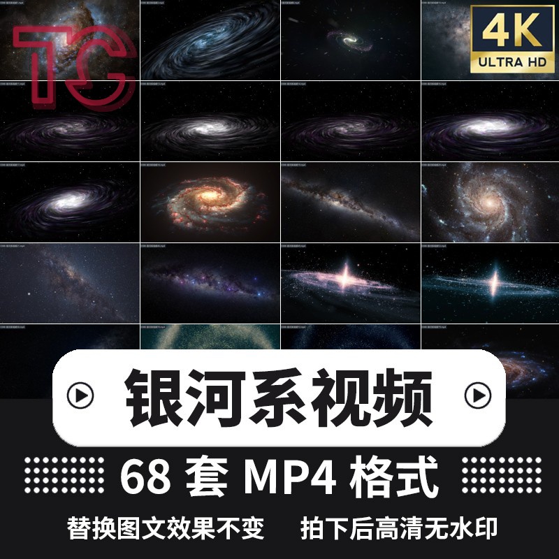 外太空宇宙银河系星河外星际天文星云科学科幻背景4K高清视频素材