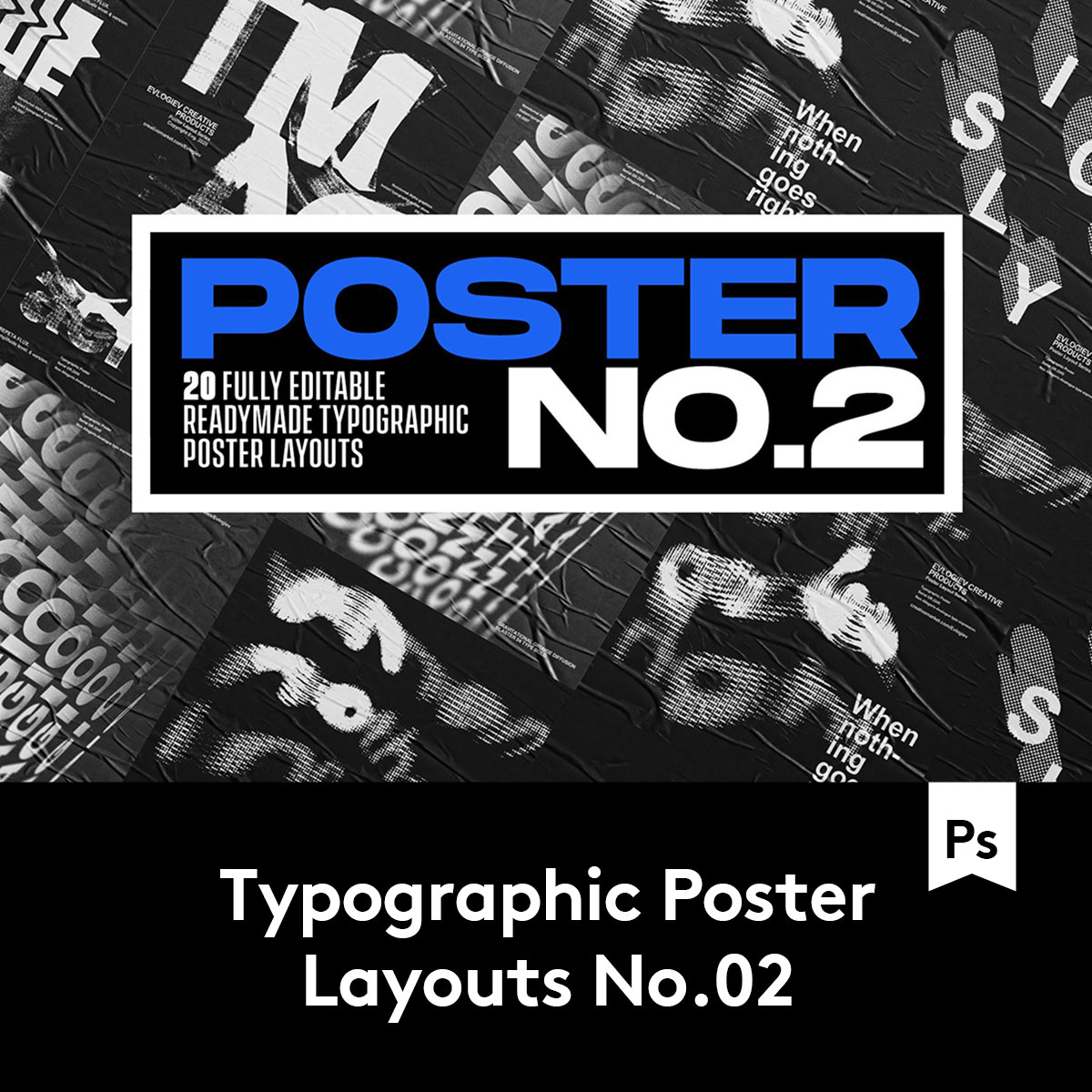 20款抽象扭曲主视觉海报标题效果字体设计PS样式模板 E2020091501