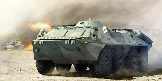 小号手 01591 胶粘拼装模型 1/35俄罗斯BTR-70装甲输送车后期型