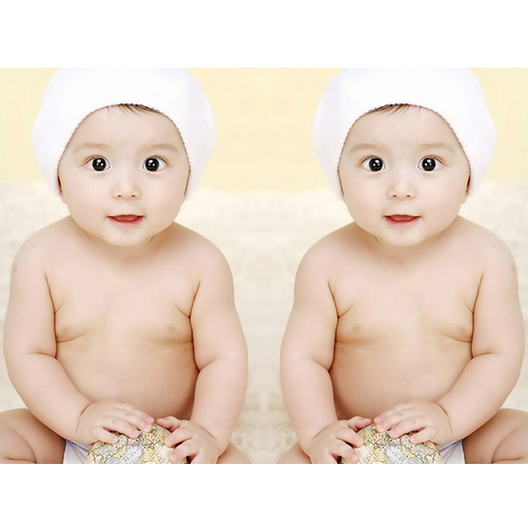 宝宝海报图片画报萌娃漂亮可爱双胞胎男婴儿画孕妇备孕胎教墙贴画