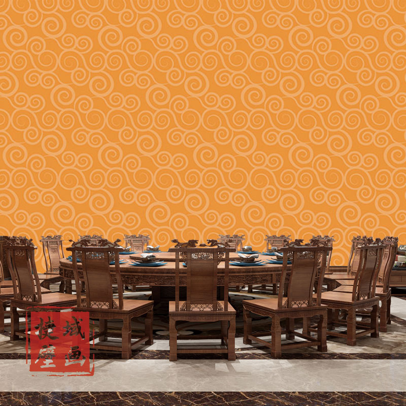 新中式风格壁纸龙纹古典禅意中国风饭店餐厅客厅祥云电视背景墙纸