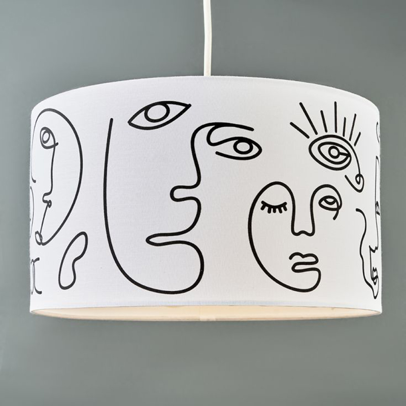 现代简约设计手工绘画人字脸创意吊灯客厅别墅展厅样板房软装灯具