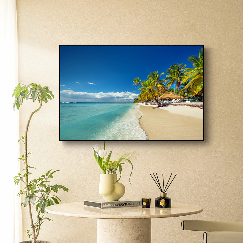 海南风景挂画沙滩海景椰子树度假酒店装饰画夏威夷三亚风情壁画