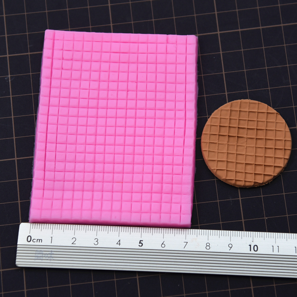超轻粘土仿真饼干格子华夫饼小格格硅胶模具格子编织纹理印模具