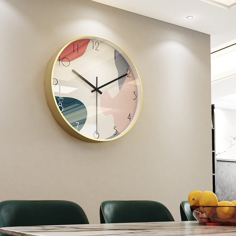 北欧家用钟饰时钟客厅挂式轻奢现代简约钟表个性创意背景挂墙挂钟
