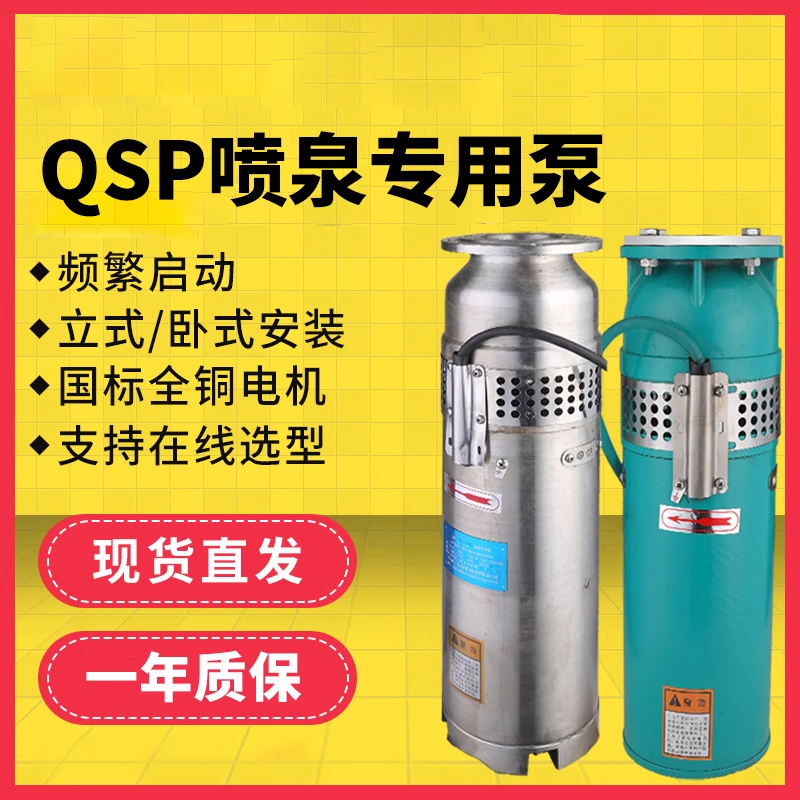 QSP不锈钢潜水喷泉泵QS65-10-3喷泉专用泵水景景观变频泵喷泉水泵
