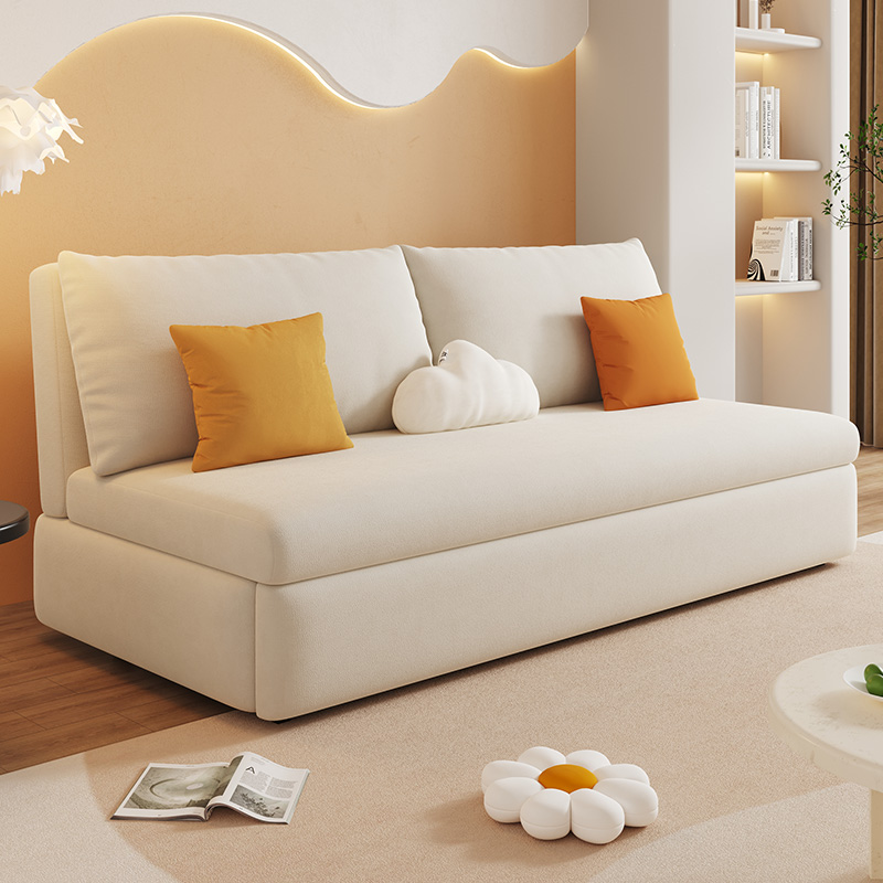 奶油风折叠沙发床两用小户型网红款双人多功能1米5客厅书房伸缩床
