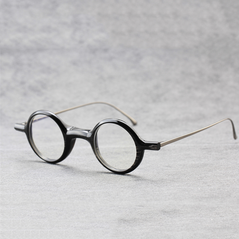 天然牛角镜框圆框光学眼镜手工制作 超轻镜框男女可配近视镜1109