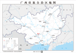 广西壮族自治区广西省地图打印定制行政区划水系交通地形卫星流域
