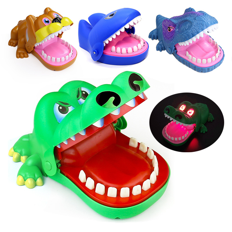 大号鳄鱼咬手指玩具恐龙拔牙亲子游戏儿童整蛊鲨鱼摆地摊玩具