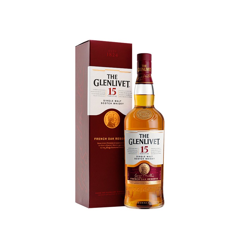 格兰威特15年法国橡木桶单一麦芽威士忌原装进口GLENLIVET洋酒