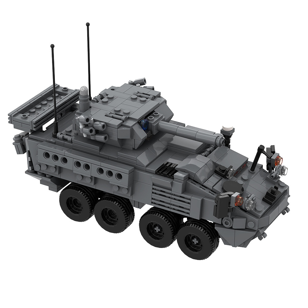 【高砖零件】美军M1296龙骑兵步兵战车装甲车军事拼装积木玩具