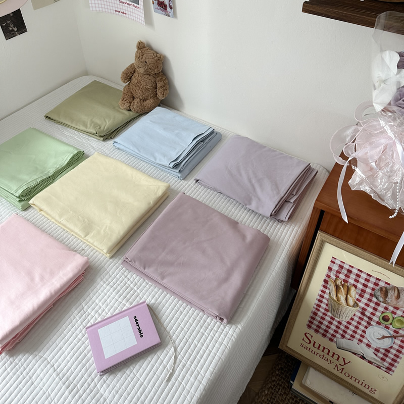 夏天的颜色 马卡龙奶油纯色全棉单品床单纯棉学生宿舍床单单品